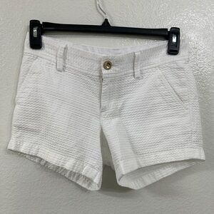 Lilly Pulitzer Womens 2 white the callahan short  Rise Flat Front Slash Pockets